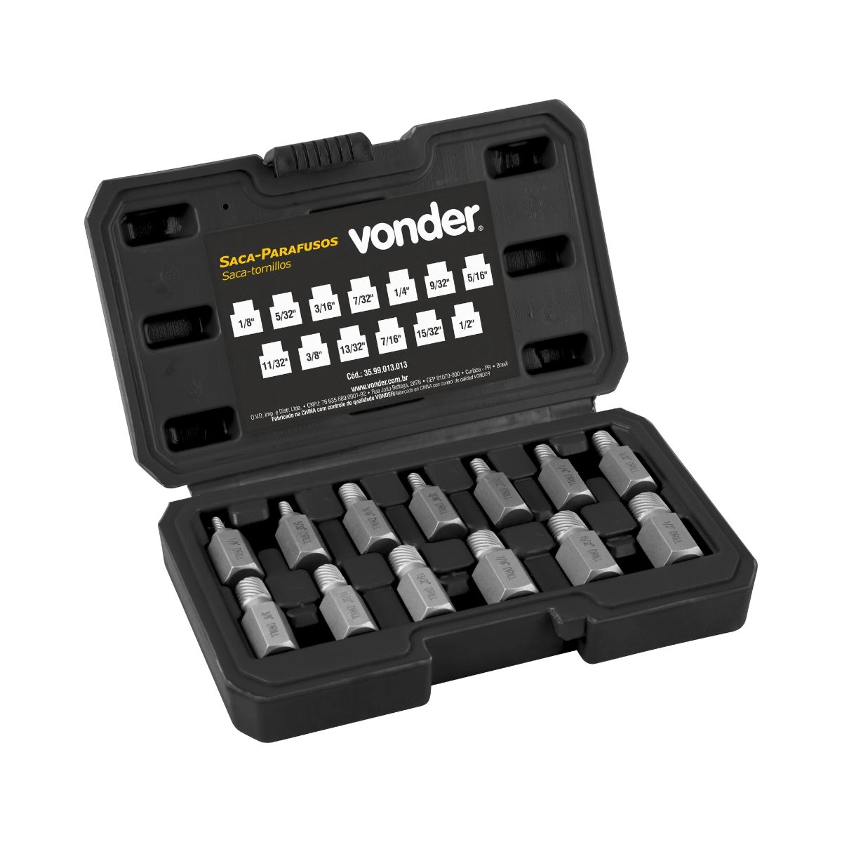 Jogo de saca parafusos com 13 peças VONDER 