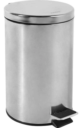 Lixeira redonda 12 litros inox cinza VONDER