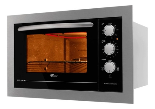 Forno Elétrico de Embutir Fit Line Moldura Inox 48 litros Fischer