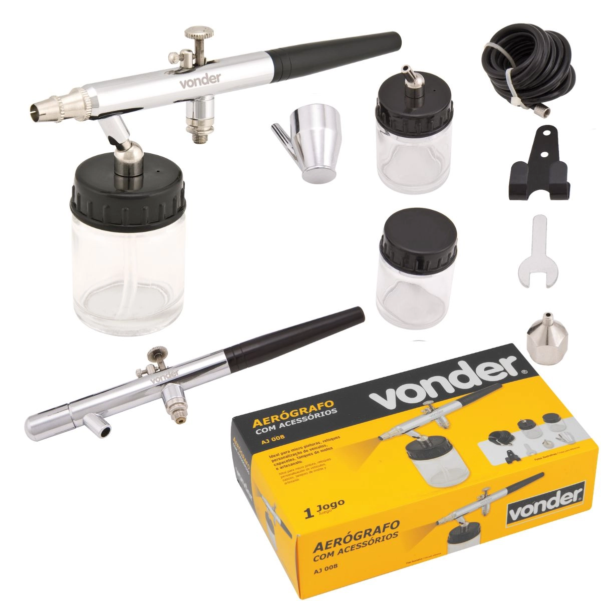 Aerógrafo com acessórios AJ008 VONDER 