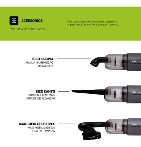 Aspirador Portátil De Mão Automotivo 12V CAR 12v2 Wap Aspirador Portátil De Mão Automotivo 12V CAR 12v2 Wap