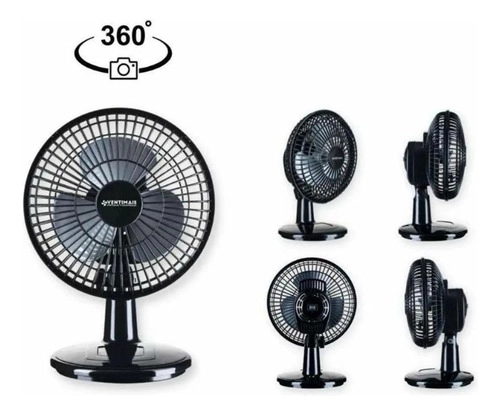 Ventilador Mini Turbo 20CM PRETO/ PRATA Ventimais