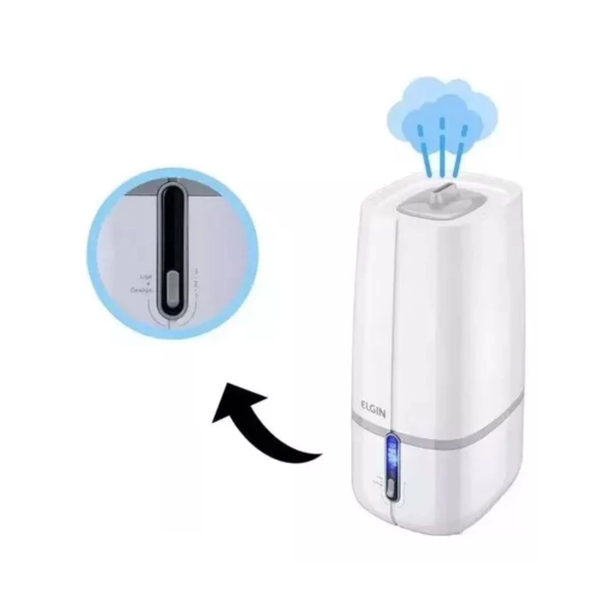 Umidificador de Ar Ultrassónico Bivolt 2 Litros Elgin