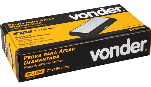 Pedra para afiar diamantada,base de 7" dupla face G 600/1200 VONDER