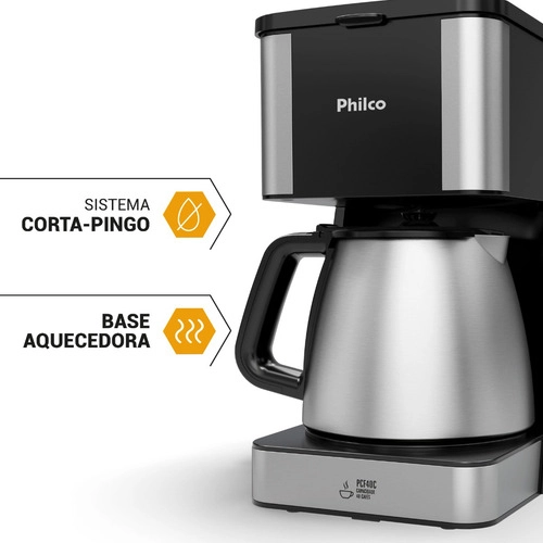 Cafeteira 40 Cafezinhos 1,6L Inox PCF40C Philco Cafeteira 40 Cafezinhos 1,6L Inox PCF40C Philco