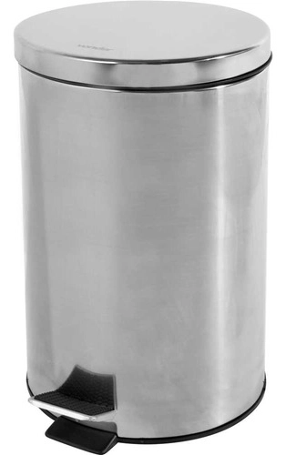 Lixeira redonda 20 litros inox cinza VONDER