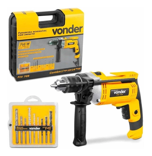 Furadeira Impacto 1/2 Vonder FIV709 Com 9 Brocas
