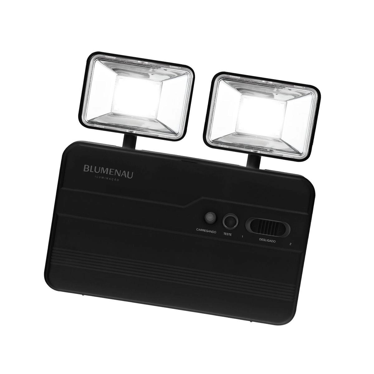 Luminária Emergência LED 2 Faróis 5W 1200lm Preta Blumenau Luminária Emergência LED 2 Faróis 5W 1200lm Preta Blumenau