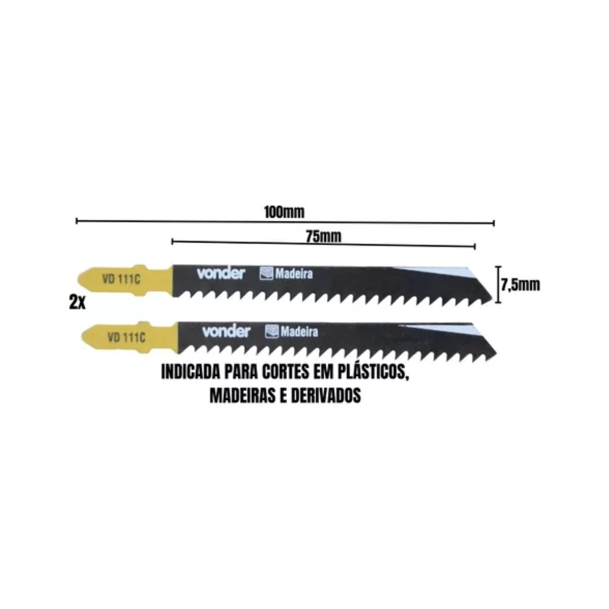 Lâminas de serra tico-tico Jogo com 10 peças VONDER Lâminas de serra tico-tico Jogo com 10 peças VONDER