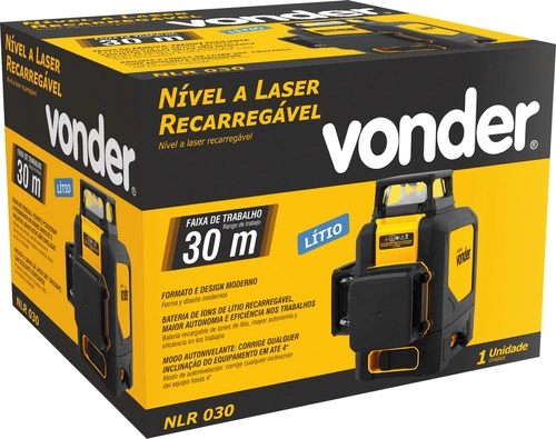 Kit Vonder - Nível Laser Recarregável 30 Metros NLR030 + Tripé