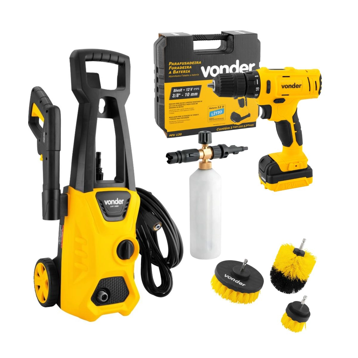 Kit Limpeza LAV1600 220V Parafusadeira e Escova Vonder