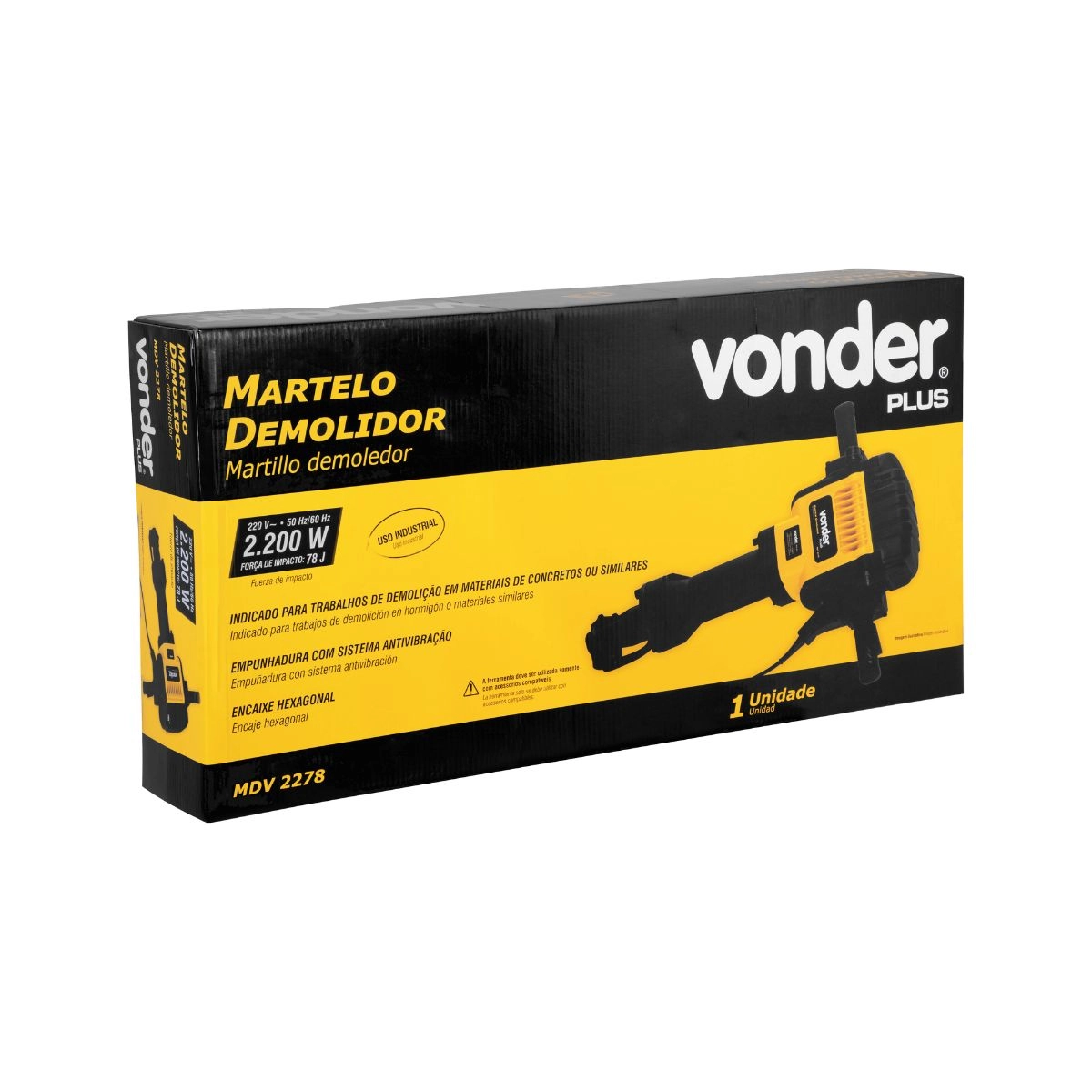 Martelo demolidor 2.200W 78 joules 220V MDV2278 VONDER PLUS Martelo demolidor 2.200W 78 joules 220V MDV2278 VONDER PLUS