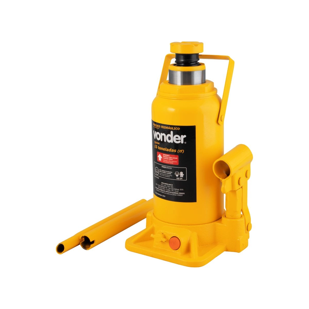 Macaco hidráulico tipo garrafa 15 toneladas (15tf) VONDER 