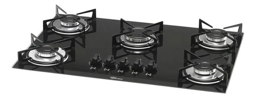 Fogão Cooktop Gás Fischer Preto 5 Bocas (1642-6985) Bivolt