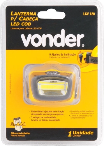 Lanterna de LED para cabeça LED COB LCV120 VONDER Lanterna de LED para cabeça LED COB LCV120 VONDER