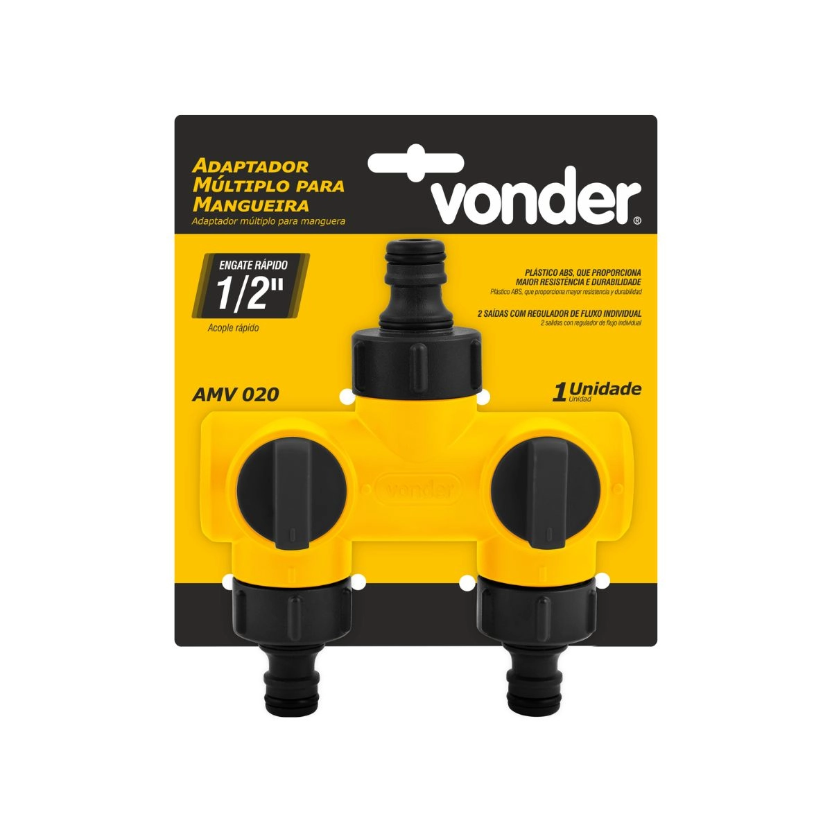 Adaptador múltiplo para mangueira 2 saídas AMV020 VONDER Adaptador múltiplo para mangueira 2 saídas AMV020 VONDER