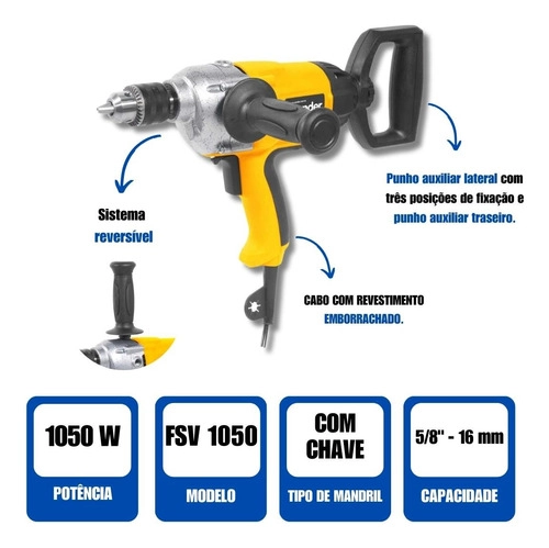Furadeira Sem Impacto 5/8" Vonder FSV1050 220v Furadeira Sem Impacto 5/8" Vonder FSV1050 220v