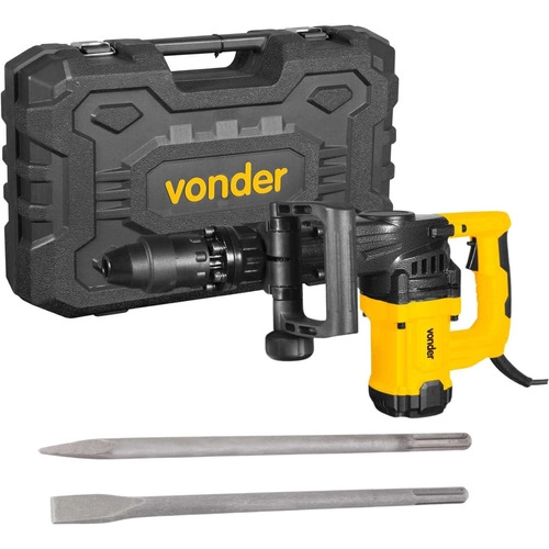 Kit Vonder - 01 Martelo Rompedor Vonder MRV1315N 15J 1300w 220v + 01 Ponteiro SDS MAX + 01 Talhadeira SDS MAX Vonder