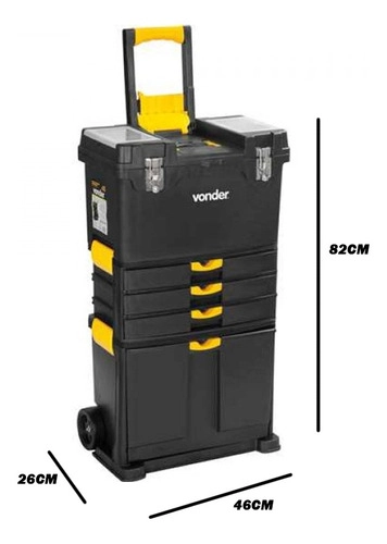 Caixa para ferramentas plástica com rodas CRV0500 VONDER Caixa para ferramentas plástica com rodas CRV0500 VONDER
