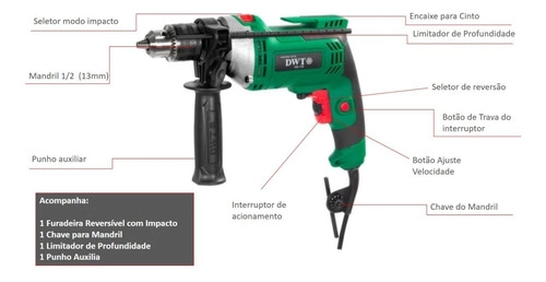 Furadeira com impacto 1/2 FID710N DWT Furadeira com impacto 1/2 FID710N DWT
