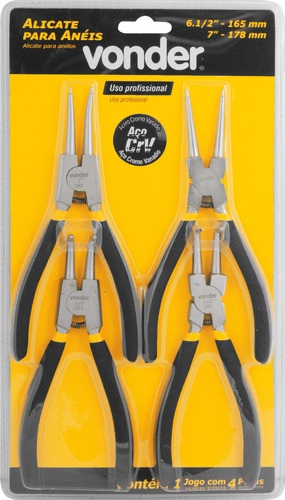 Alicate para anéis jogo com 4 peças VONDER Alicate para anéis jogo com 4 peças VONDER