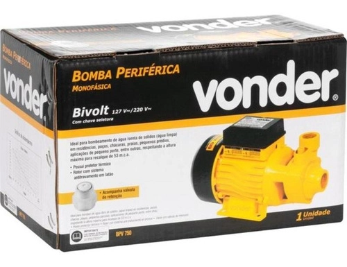 Bomba Periférica / Motobomba 1 Cv Bivolt BPV750 Vonder