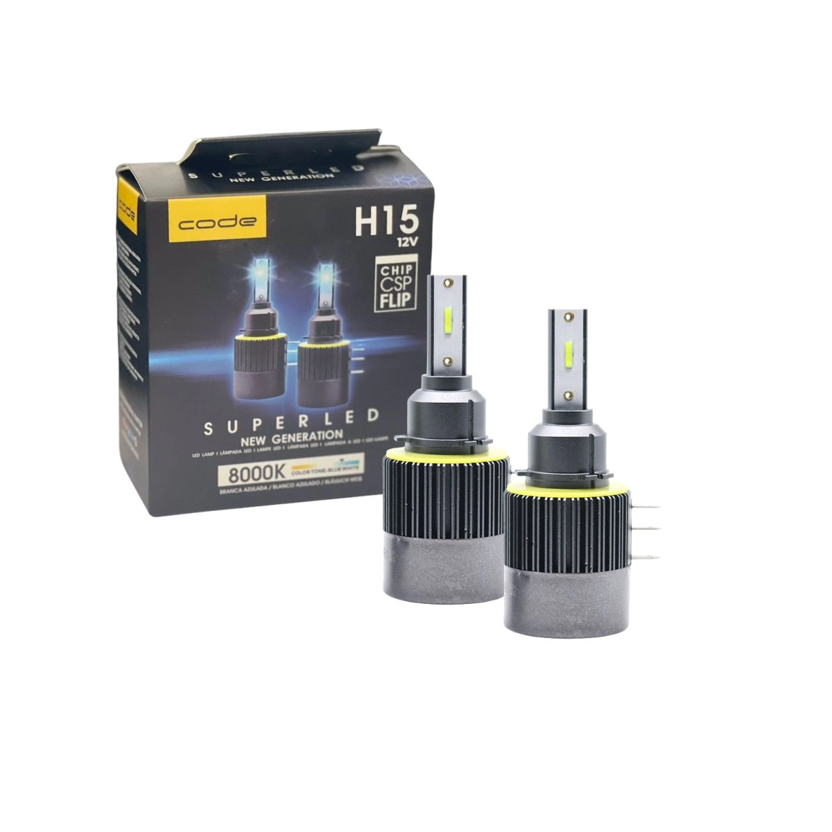 Lâmpadas Automotivas H15 2un LED 12V 8000K Code by Tech one