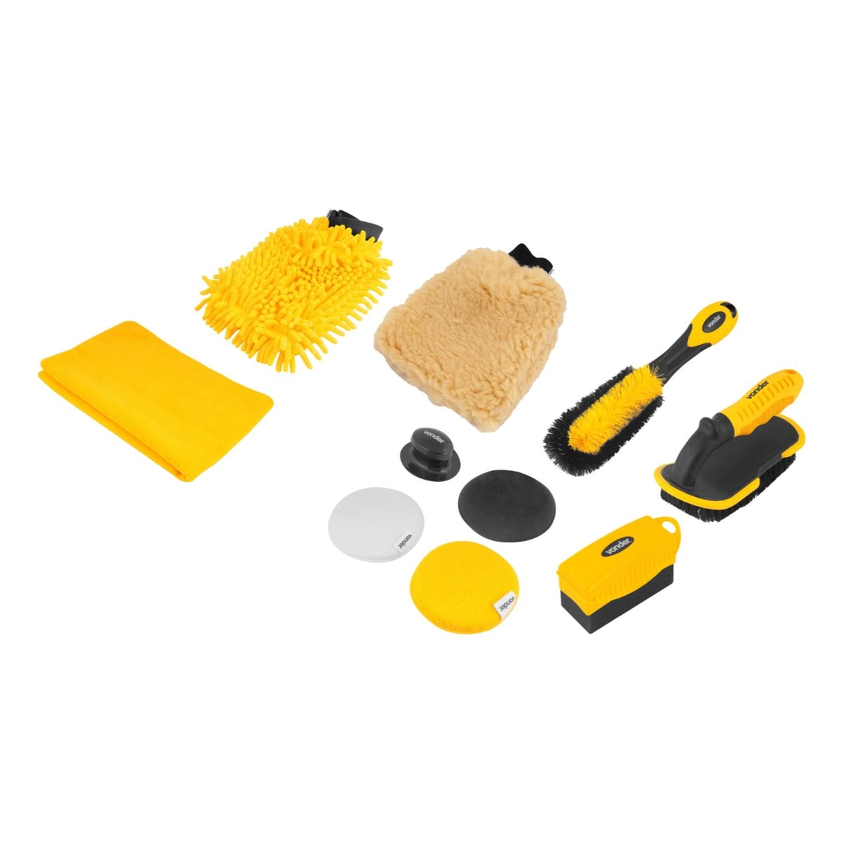 Kit para limpeza automotiva com 10 peças VONDER
