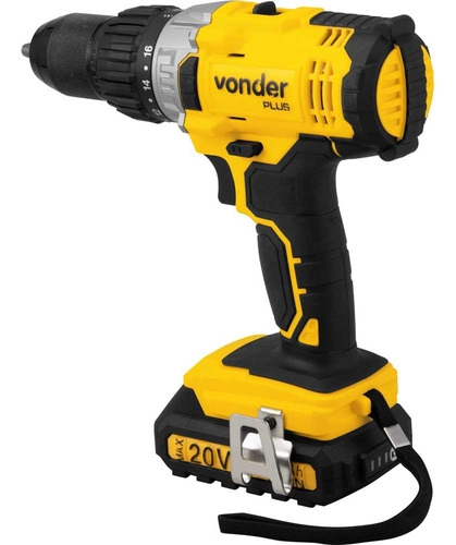 Parafusadeira/furadeira com impacto a bateria 20V fonte de carregamento bivolt automática PFV200I VONDER PLUS Parafusadeira/furadeira com impacto a bateria 20V fonte de carregamento bivolt automática PFV200I VONDER PLUS