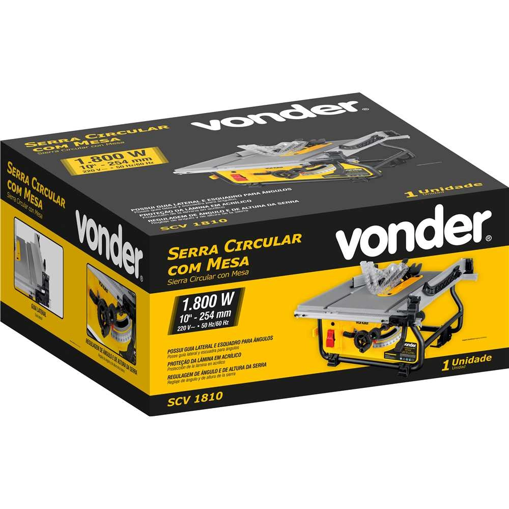 Serra Circular com Mesa 10" 1.800 W SCV 1810 Vonder - 220V