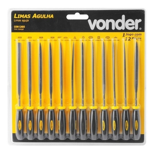 Jogo de limas agulha com cabo com 12 peças VONDER  Jogo de limas agulha com cabo com 12 peças VONDER