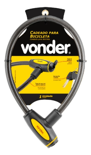 Cadeado para bicicleta 60 cm com chave VONDER  Cadeado para bicicleta 60 cm com chave VONDER