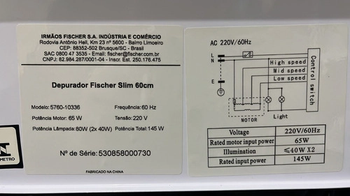 Depurador Exaustor Slim 60cm De Embutir Inox Fischer Depurador Exaustor Slim 60cm De Embutir Inox Fischer