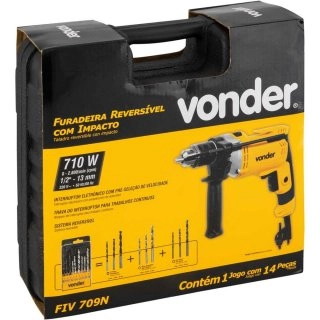 Furadeira Impacto 1/2 Vonder FIV709 Com 9 Brocas Furadeira Impacto 1/2 Vonder FIV709 Com 9 Brocas