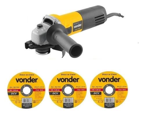 Esmerilhadeira Angular 4.1/2" EAV650 C/3 Discos Vonder 
