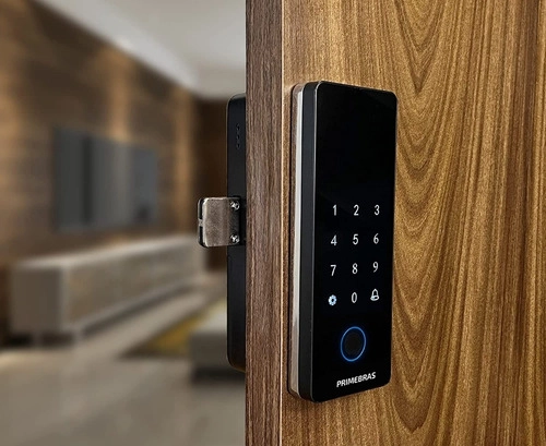 Fechadura Biometrica Athenas Madeira Bluetooth PRIMEBRAS Fechadura Biometrica Athenas Madeira Bluetooth PRIMEBRAS