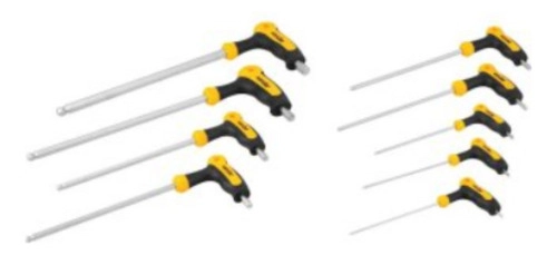 Jogo chave Allen Longa Cabo T Abaulada 10pçs 1,5-10mm VONDER