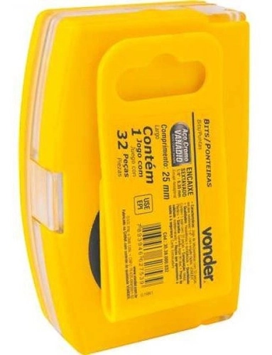 Jogo de bits/ponteiras com 32 peças encaixe sextavado 1/4" com engate rápido VONDER
