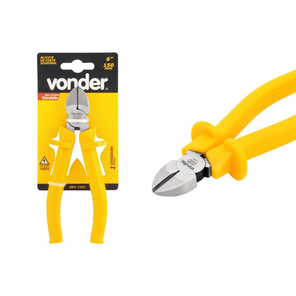 Kit 3 Alicates, Universal e Meia Cana Reto e de Corte VONDER