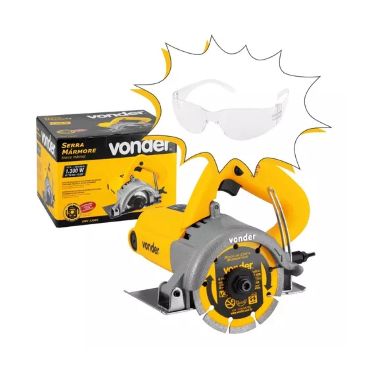 Serra Mármore SMV1300 Com Disco e Óculos de Brinde Vonder 220V
