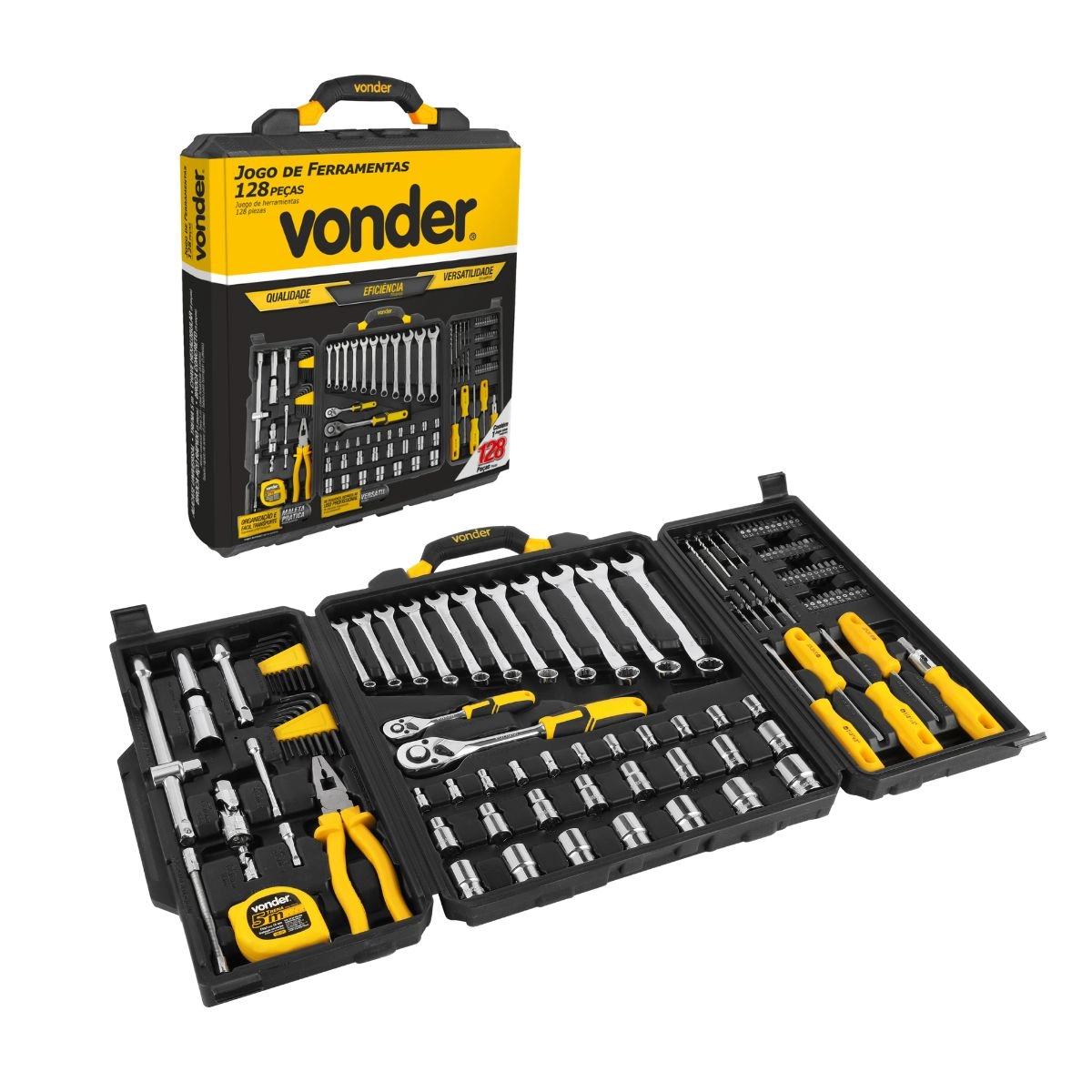 Jogo de ferramentas com 128 peças embalagem fechada VONDER 