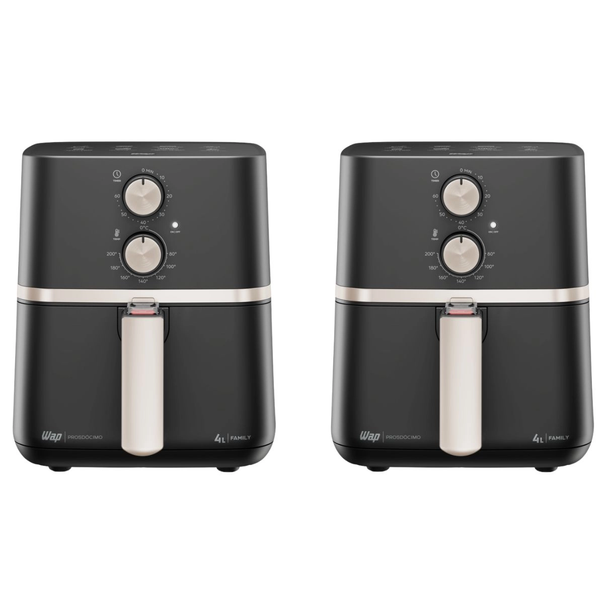Kit com 2 Fritadeira Elétrica Air Fryer FAMILY 4 Litros WAP  Kit com 2 Fritadeira Elétrica Air Fryer FAMILY 4 Litros WAP