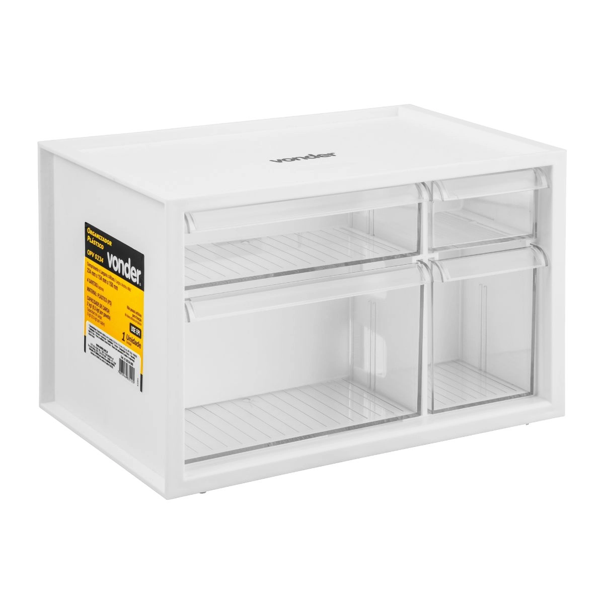 Organizador plástico com 4 gavetas OPV0234 VONDER