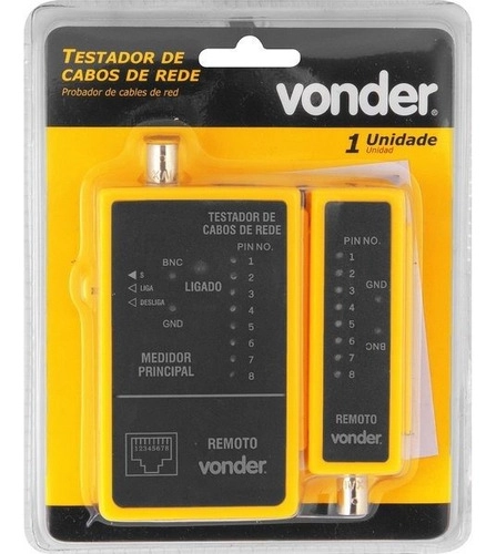 Testador de cabos de rede RJ45 e cabos coaxiais Vonder Testador de cabos de rede RJ45 e cabos coaxiais Vonder