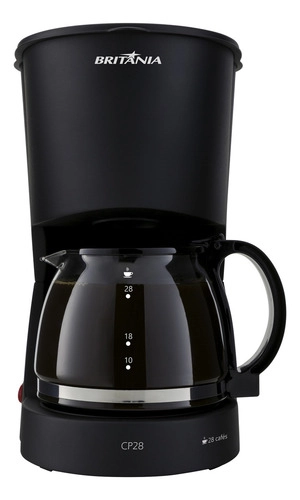 Cafeteira Elétrica 28 Cafezinhos CP28 Preta Britânia Cafeteira Elétrica 28 Cafezinhos CP28 Preta Britânia