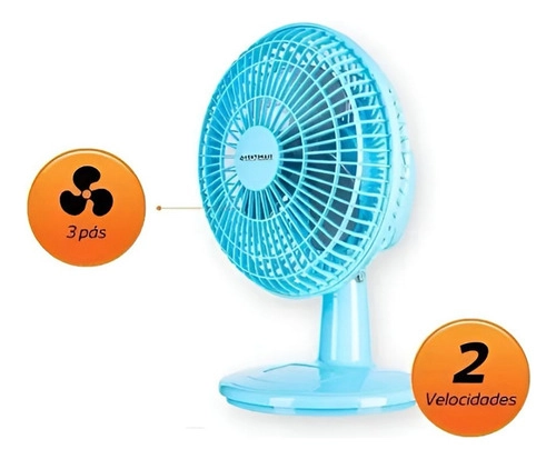 Ventilador Mini Turbo 20CM AZUL/PRATA 220v Ventimais Ventilador Mini Turbo 20CM AZUL/PRATA 220v Ventimais