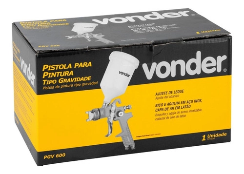 Pistola para pintura com caneca plástica PGV600 VONDER 