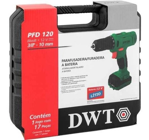 Parafusadeira e furadeira a bateria 12V Bivolt PFD120 DWT Parafusadeira e furadeira a bateria 12V Bivolt PFD120 DWT