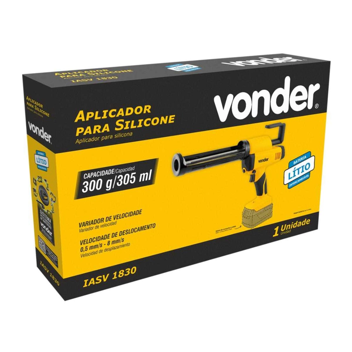 Kit Aplicador p/ silicone IASV1830 Bateria+Carregador VONDER