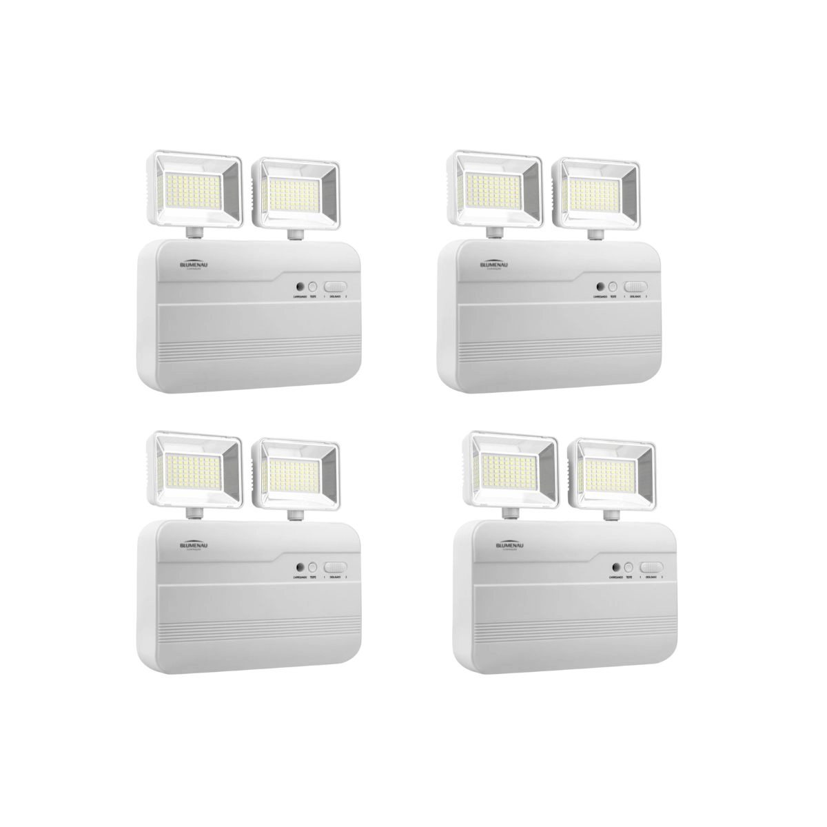Kit 4 Luminaria Emergencia LED Blumenau 3000 Lúmens 18W 6.500K Bivolt